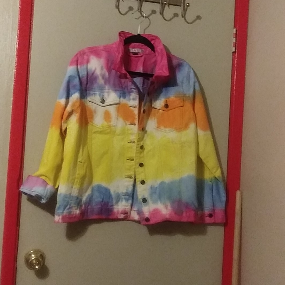 SOLD Tie died Jean Jacket.